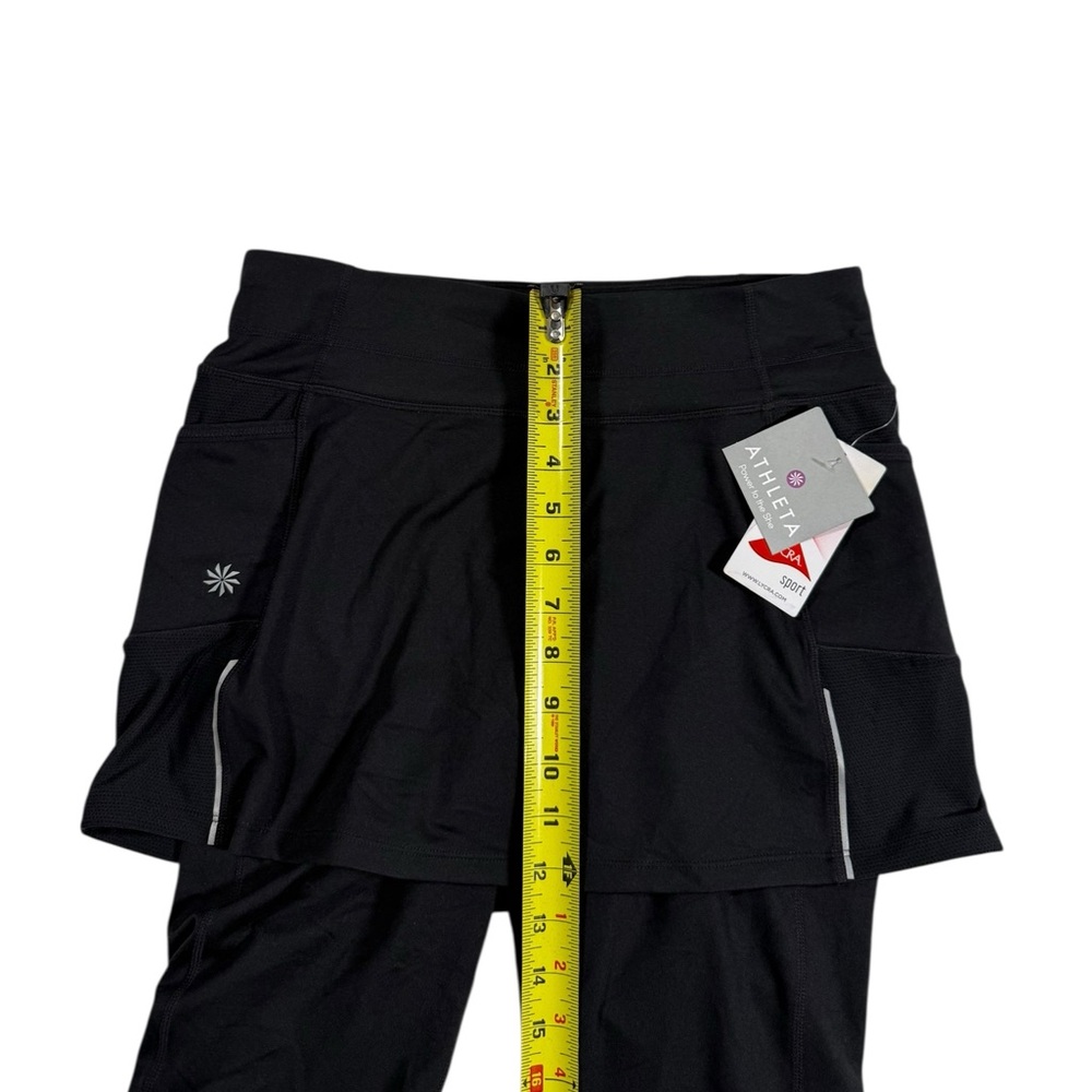 Athleta Be Free 2-in-1 Capri Skirt Leggings Small Black Running Yoga Wicking NWT - Picture 4 of 10